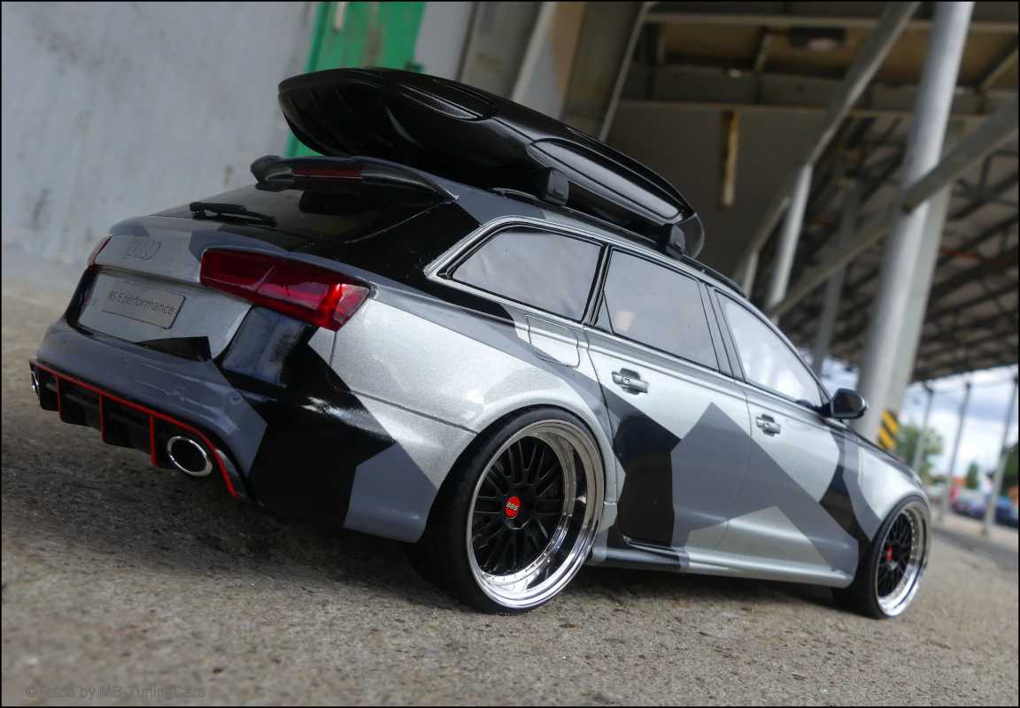 1:18 Audi RS6 Show Camouflage New Design Roof Top + BBS Echt Alufelgen